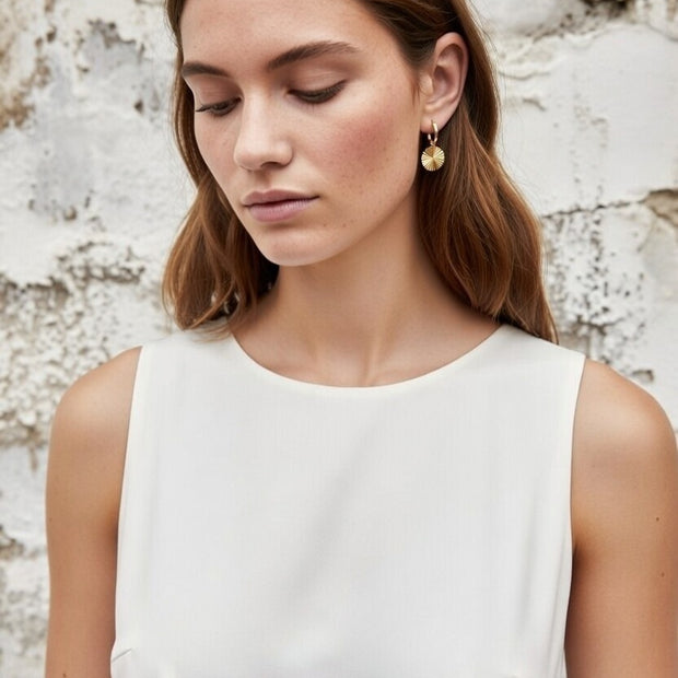 Charlotte ~ Disc huggie earrings image 0