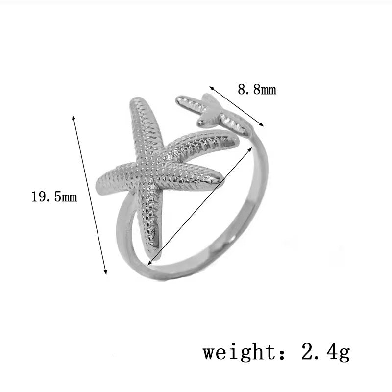 Alora ~Silver starfish ring image 6