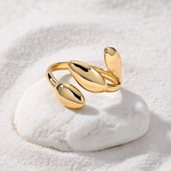 Tiana ~ Gold 3 leaf ring image 3