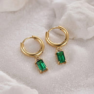 Khalani ~ Dainty Green CZ Huggies image 4