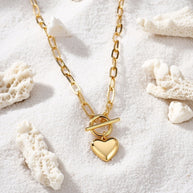 Katie ~ Gold link heart necklace image 5