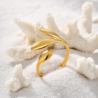 Tiana ~ Gold 3 leaf ring image 2