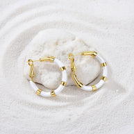 Skye ~ White and gold hoops image 3