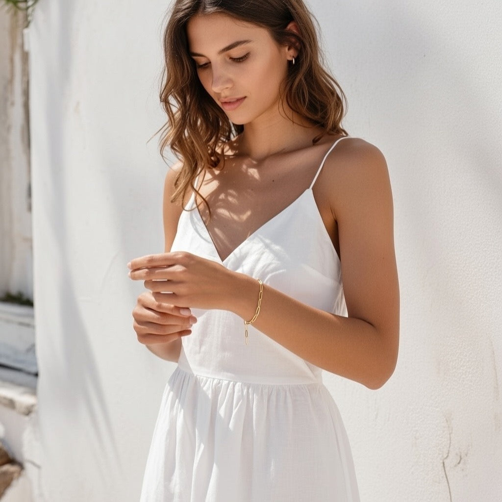 Arabella ~ Gold cuban link bracelet image 0