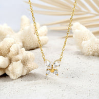 Junie ~ Gold CZ butterfly necklace image 5