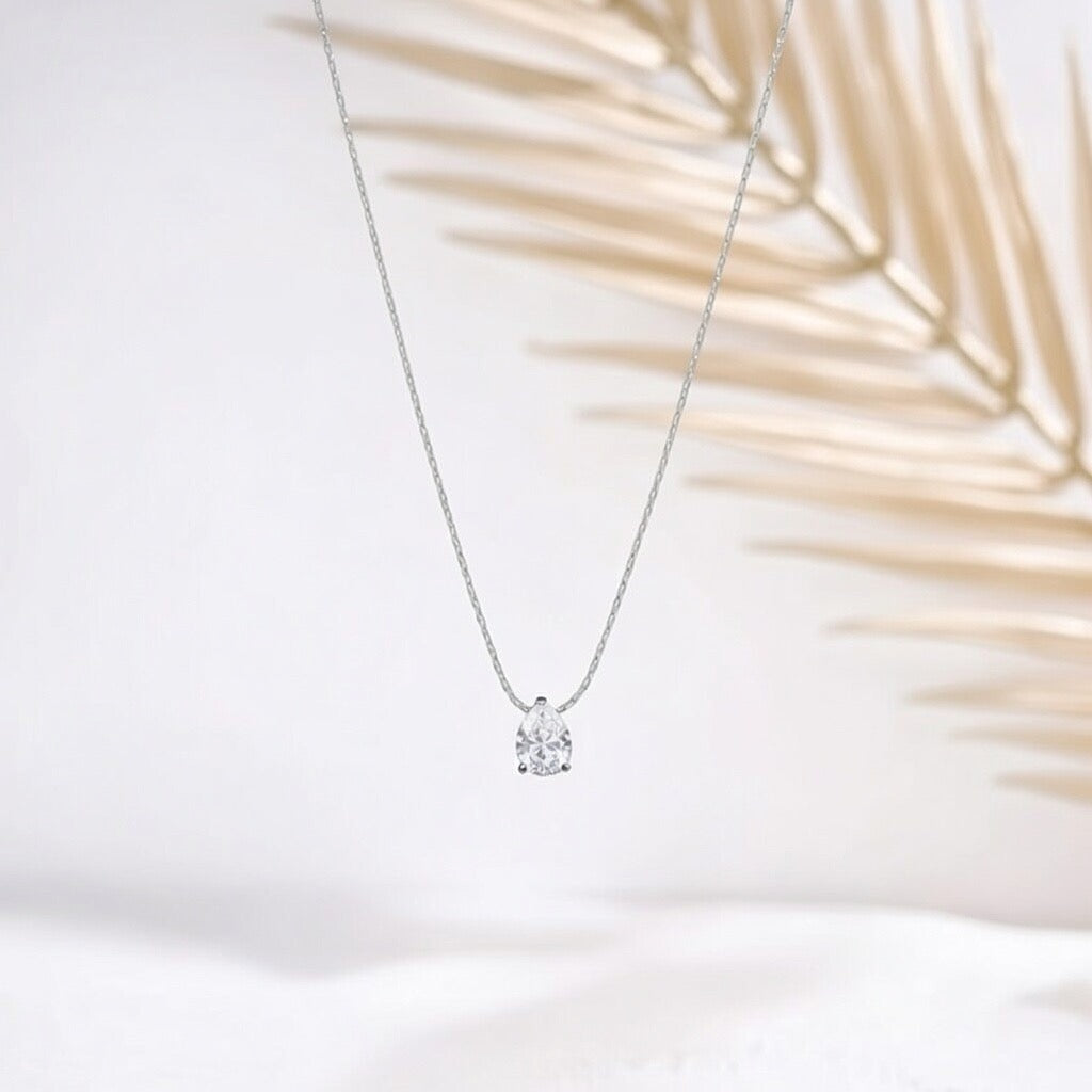 Avery ~ Silver tear drop necklace image 0