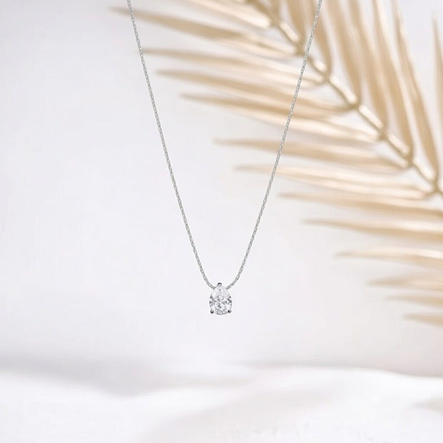 Avery ~ Silver tear drop necklace image 0