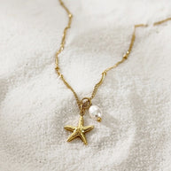 Alexia ~ Starfish and Freshwater pearl necklace image 5