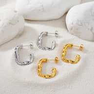 Ella ~ Silver square earrings image 2