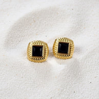 Maddie ~ black and gold studs image 3
