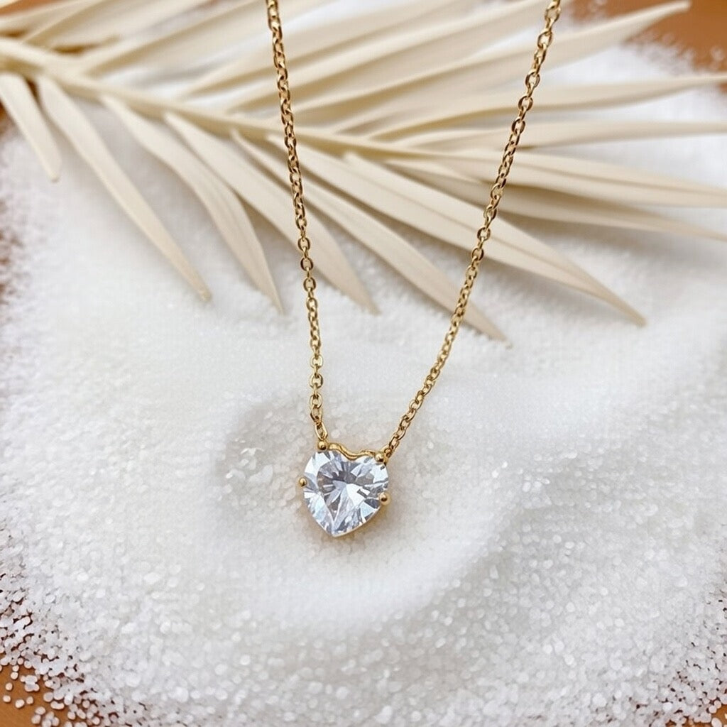 Tiffany ~ Gold CZ stone necklace image 6