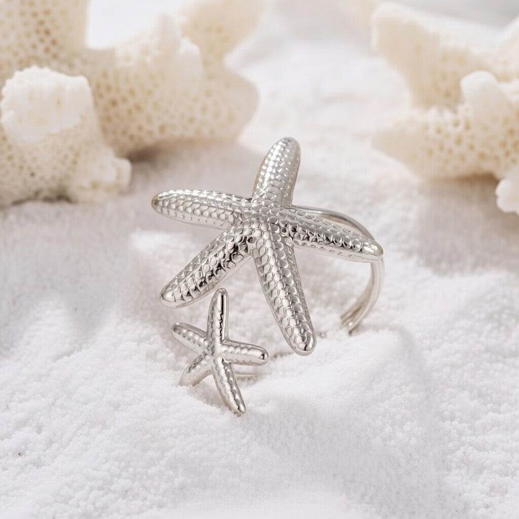 Alora ~Silver starfish ring image 0