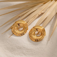 Maisy ~ Circle hammed earrings image 4