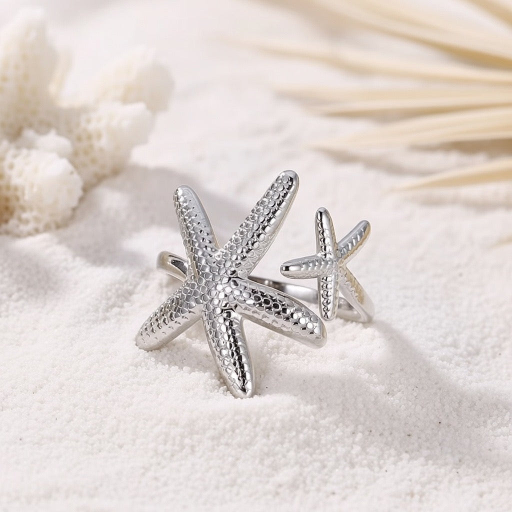 Alora ~Silver starfish ring image 2