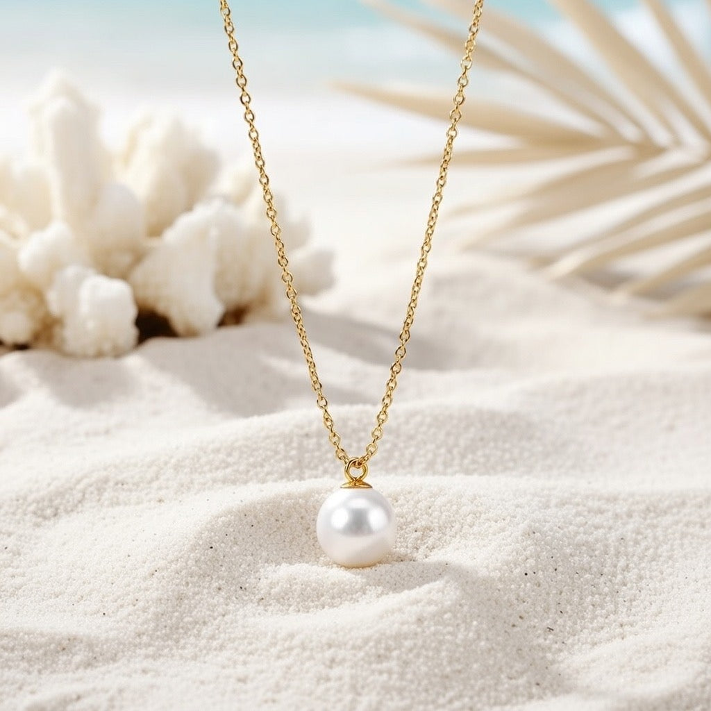 Seya ~ Gold Freshwater pearl necklace image 5