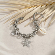 Anastasia ~ Silver ocean charm bracelet image 0