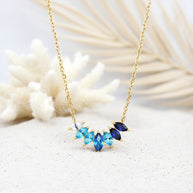 Daphne ~ Ocean blue CZ necklace image 0
