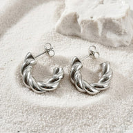 Jaxie ~ Silver Twist hoops image 7