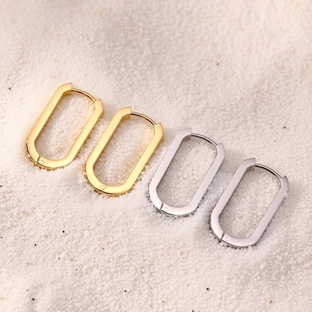 Celine ~ Gold Oval hoops image 6