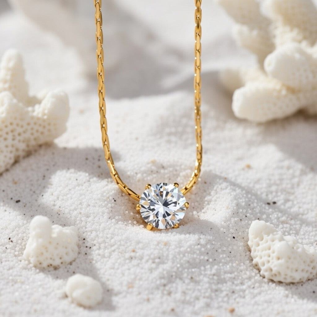 Henrietta ~  Gold CZ stone necklace image 6