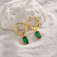 Khalani ~ Dainty Green CZ Huggies image 3