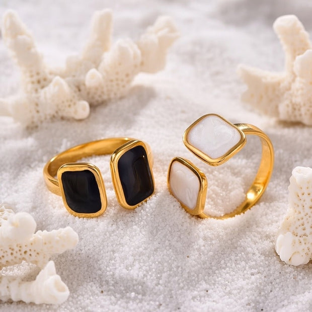 Jade ~ Black abstract ring image 1