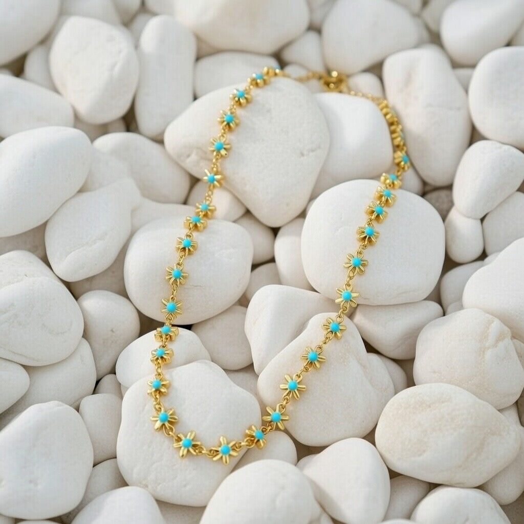 Bella ~ Blue flower necklace image 5