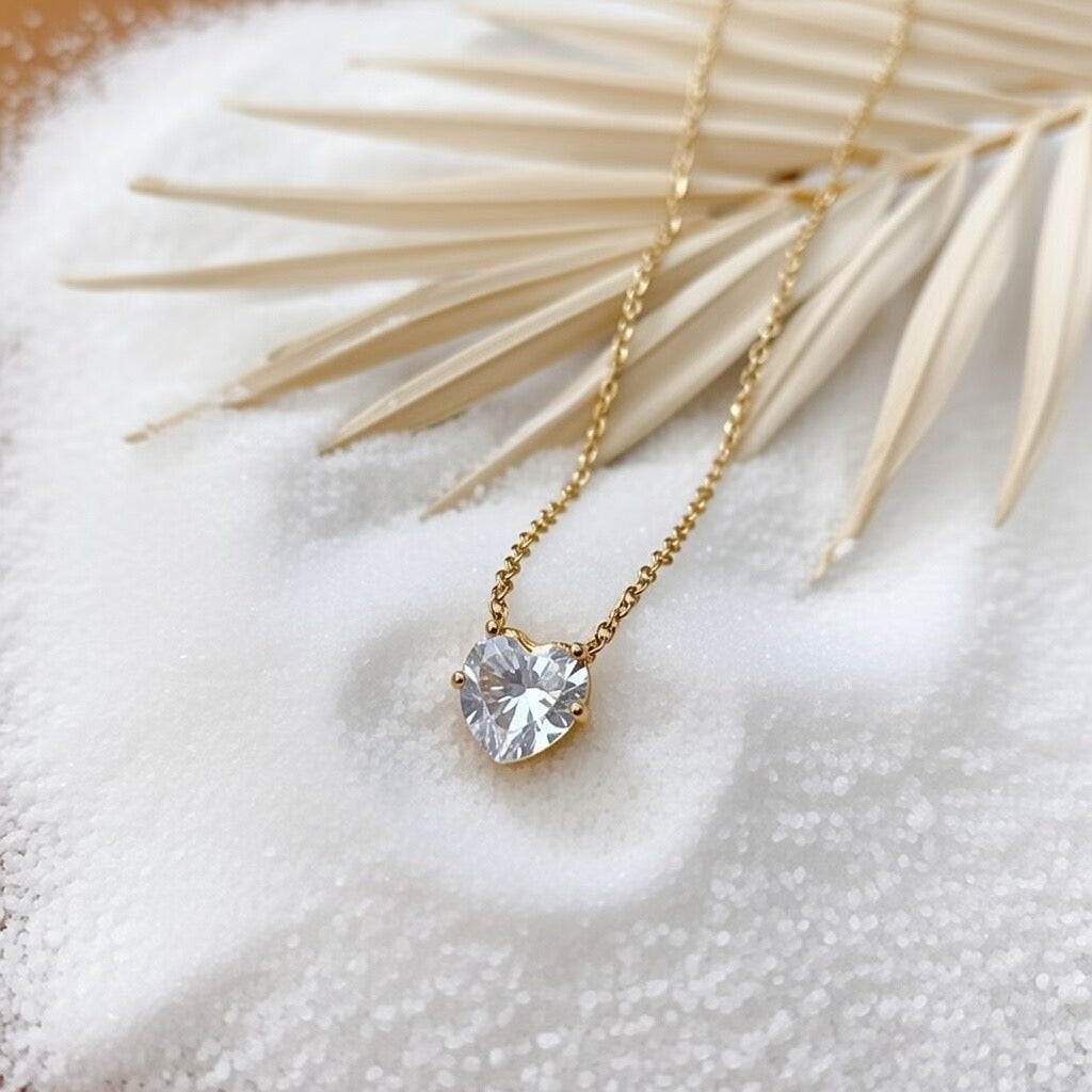 Tiffany ~ Gold CZ stone necklace image 3