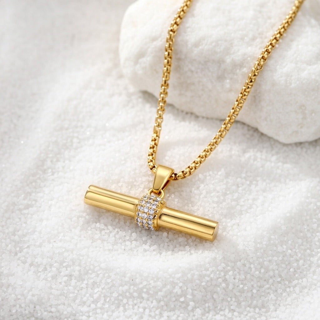 Elowyn ~ CZ bar necklace image 6