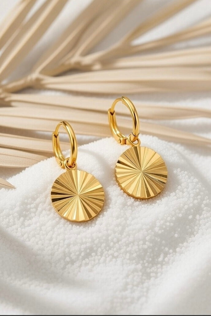 Charlotte ~ Disc huggie earrings image 2