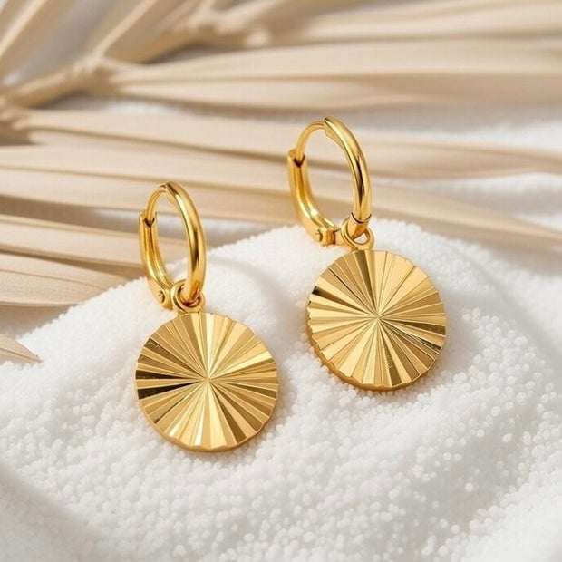 Charlotte ~ Disc huggie earrings image 2