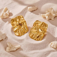 Estelle ~ Abstract  Hammered earrings image 5
