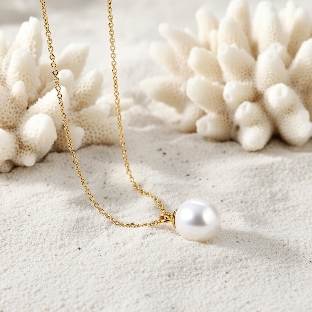 Seya ~ Gold Freshwater pearl necklace image 2