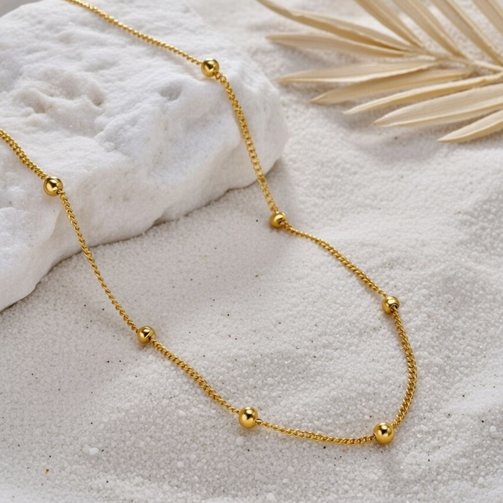 Gia ~ Gold ball chain necklace image 3