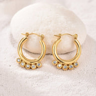 Jasmine ~Hoops with CZ stone image 4