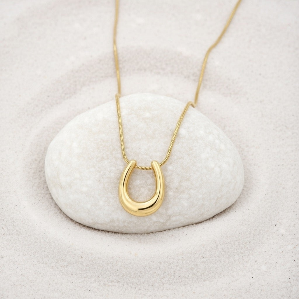 Zuri ~ Gold horseshoe necklace image 4