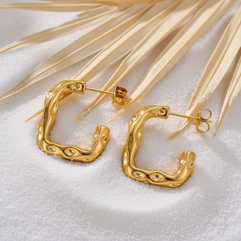 Ella ~ Gold square earrings image 3