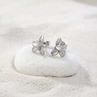Flora ~ Silver flower petal studs image 3