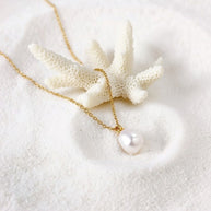 Seya ~ Gold Freshwater pearl necklace image 4