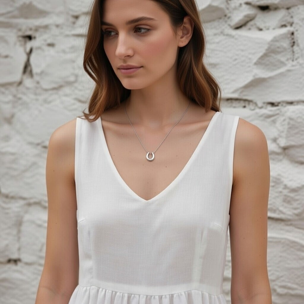 Zuri ~ Silver horseshoe necklace image 0