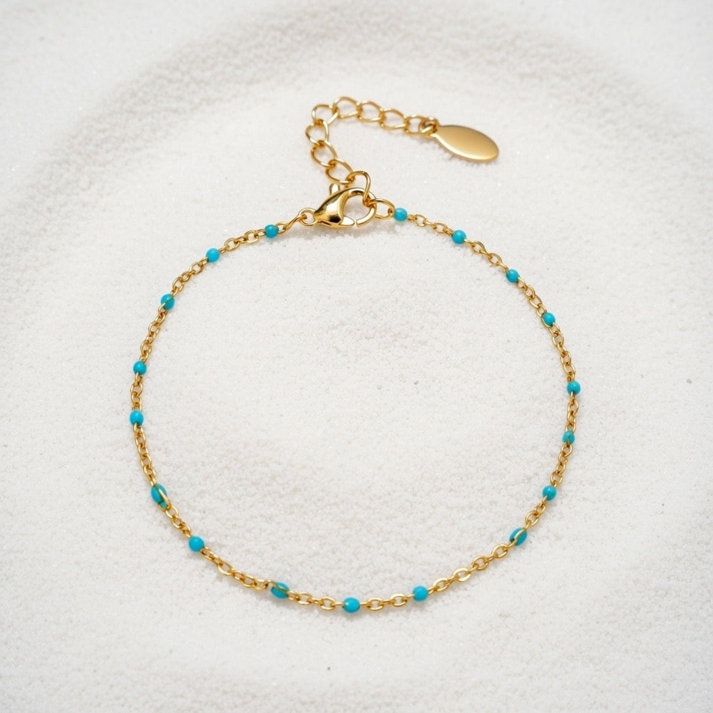 Cleo ~ Dainty ocean blue bracelet image 5