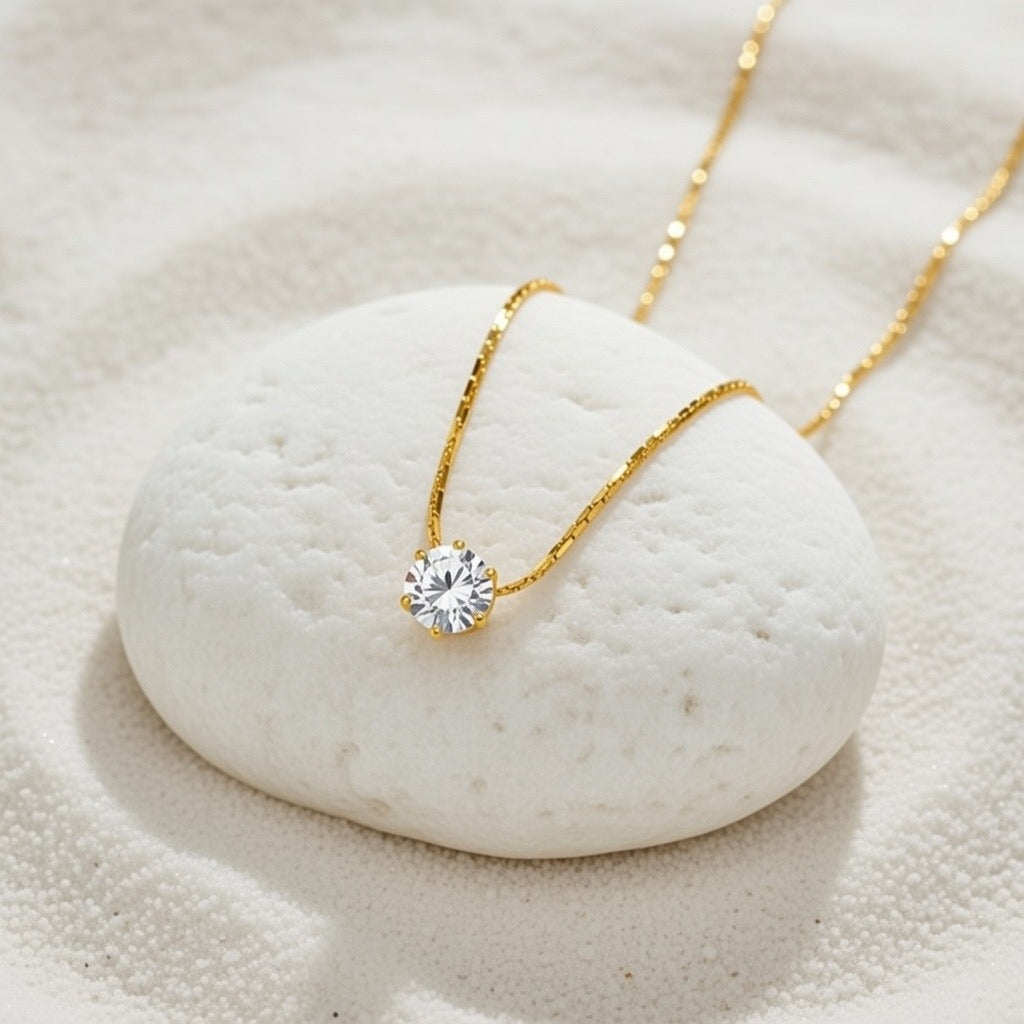Henrietta ~  Gold CZ stone necklace image 3