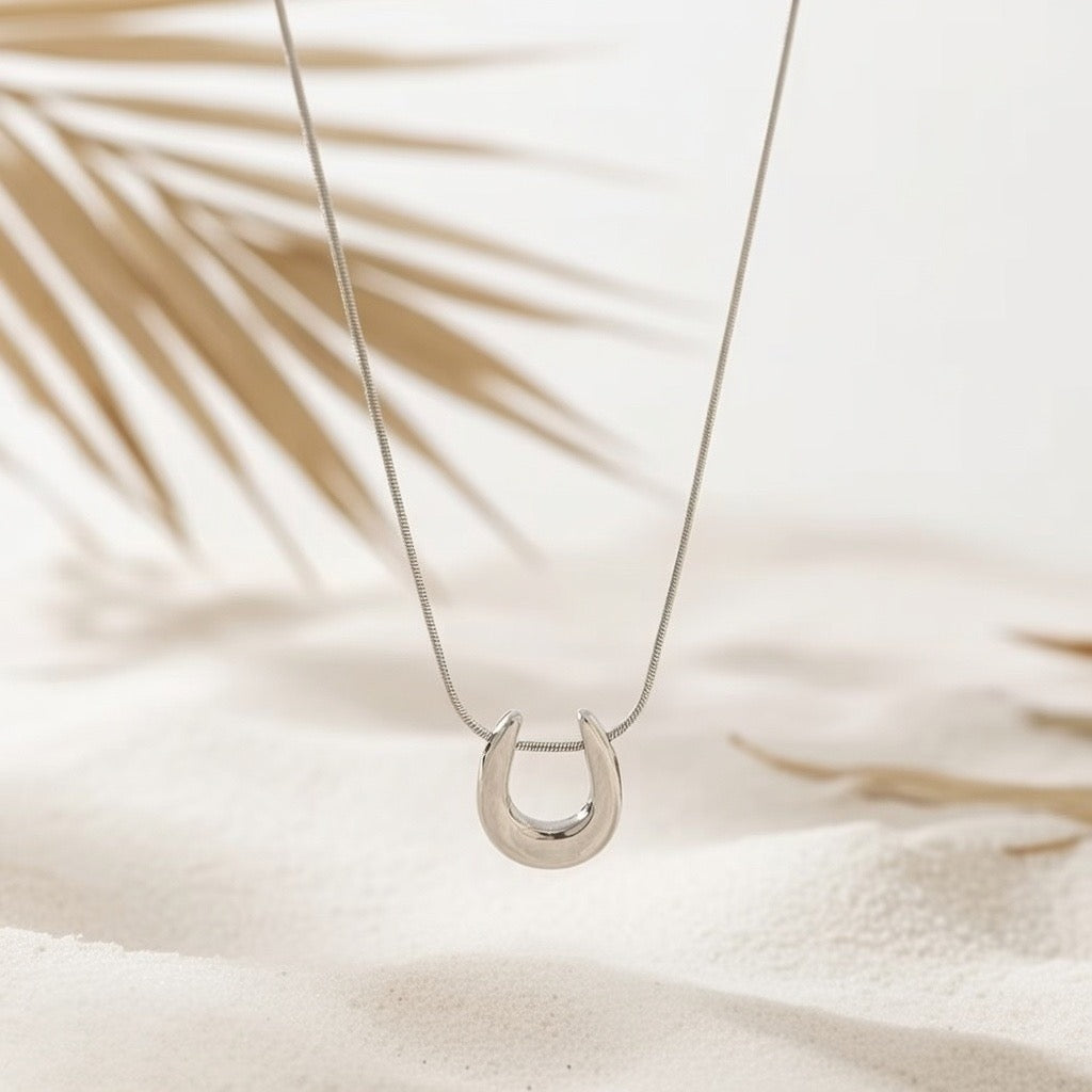Zuri ~ Silver horseshoe necklace image 2
