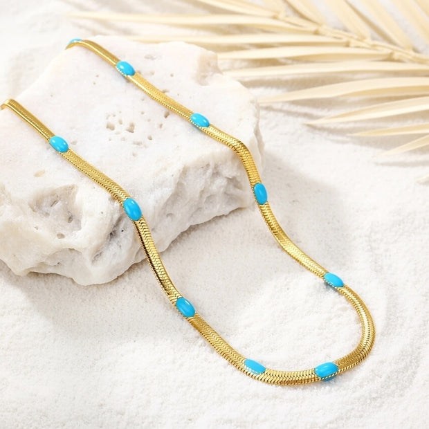 Coralie ~ Blue and gold necklace image 1
