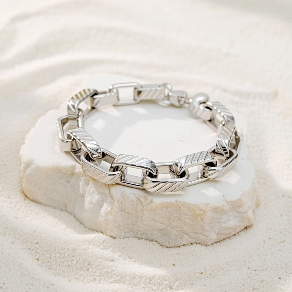 Aster ~ Silver chunky bracelet image 2