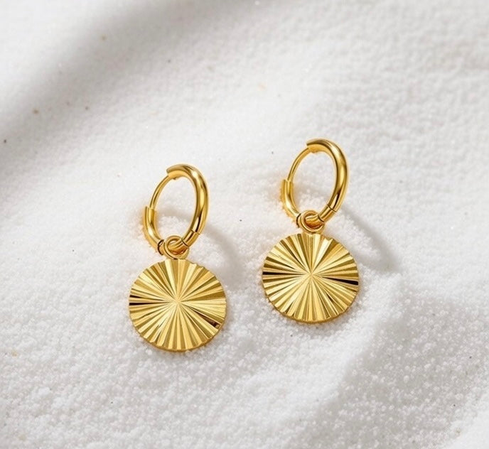 Charlotte ~ Disc huggie earrings image 4