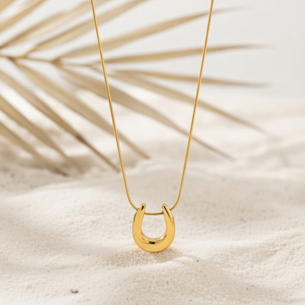 Zuri ~ Gold horseshoe necklace image 6