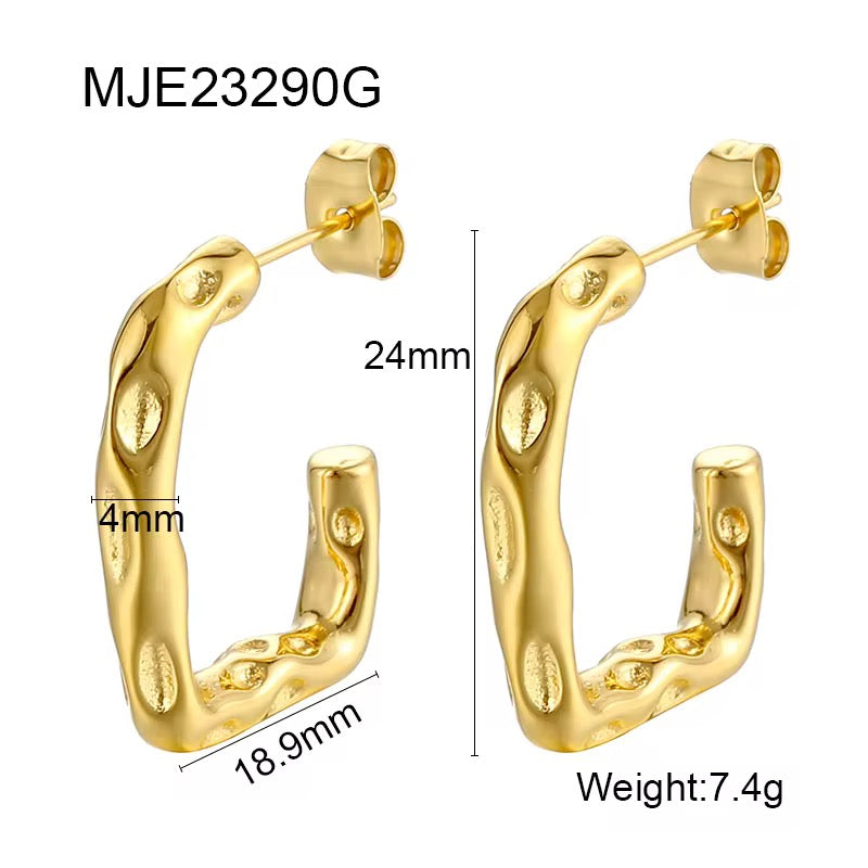 Ella ~ Gold square earrings image 7