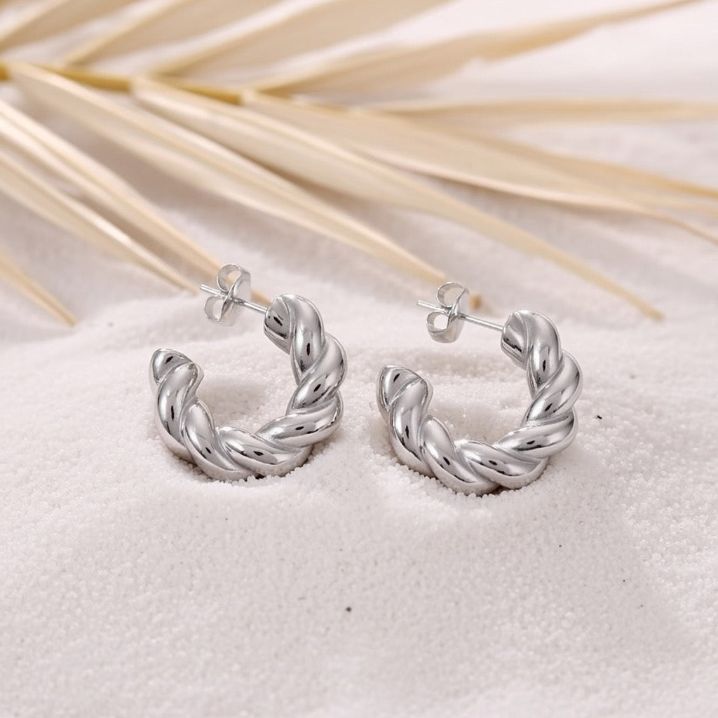 Jaxie ~ Silver Twist hoops image 5