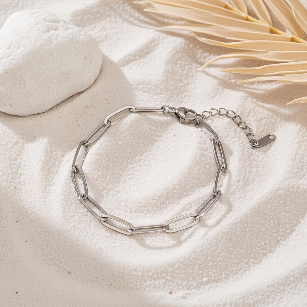 Arabella ~ Silver cuban chain link bracelet image 2